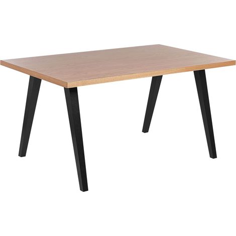 Table à Manger 150 x 90 x 75 cm en MDF et Bois d'Hévéa Bois Clair et Noir Lenister
