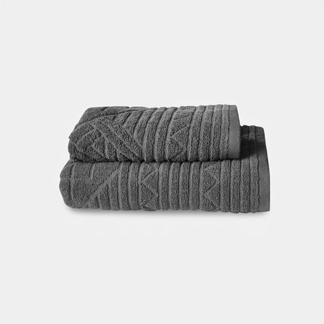Coppia asciugamani bagno in cotone jacquard Spartaco - Grigio (1/2)