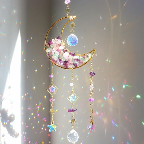 Arc-en-Ciel Attrape-Soleil en Cristal Coloré, Pendentif Suncatcher Soleil Cristal Décoration, Capteur Ornement pour Fenêtre Jardin