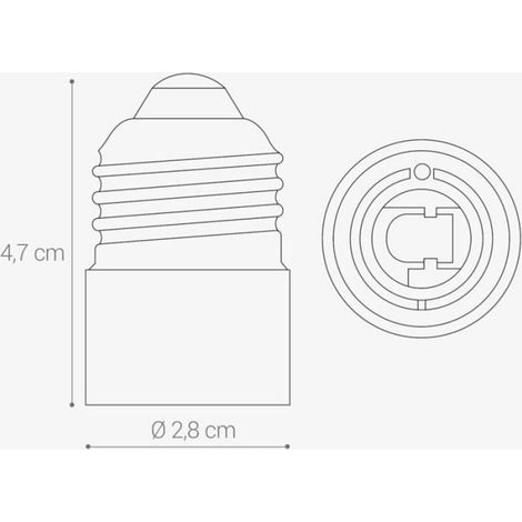 Adaptateur Douille E27 Vers E14 - Convertisseur Culot Lampe Pour Ampoule LED Halogène - Lot De 4 (1/5)