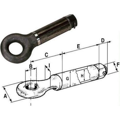 Occhione girevole categoria E bussola Ø 51x150mm omologato (1/2)
