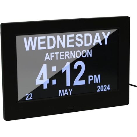 Orologio per persone con demenza - Sveglia digitale - Orologio digitale - Nero (1/5)