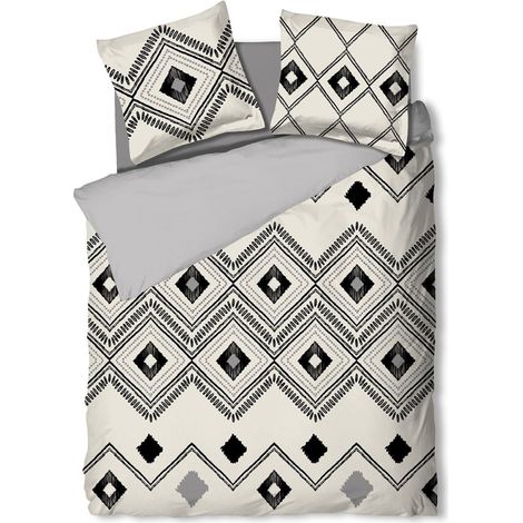 Housse de couette 240x220 Ethnique losange + 2 taies coton 42 fils (1/3)