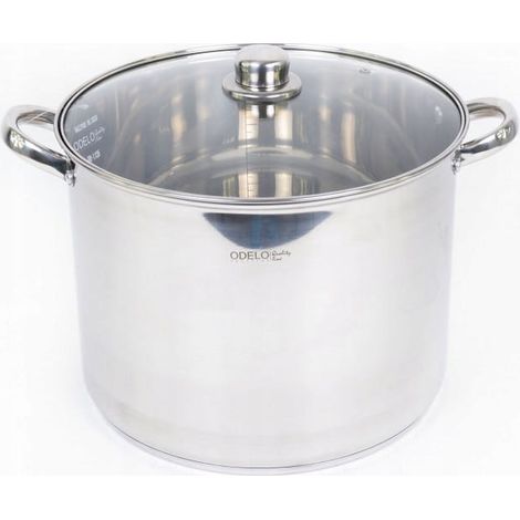 Olla grande con tapa de acero inoxidable Odelo de 16 litros y 30 cm. (1/4)