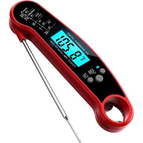 1 Thermomètre à viande numérique, lecture instantanée, écran rétroéclairé, conception ambidextre, cuisine et barbecue (1/5)