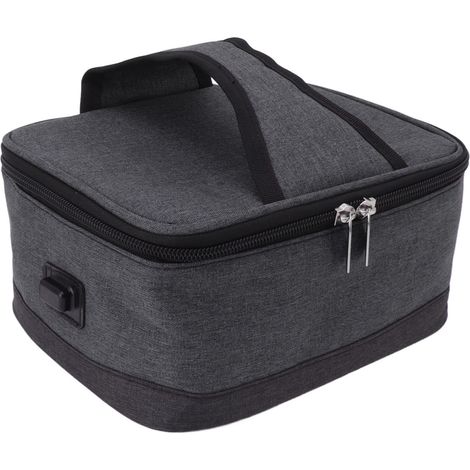 Sac déjeuner chauffant électrique portable gris clair, boîte repas réchauffable USB, maintien au chaud constant, isotherme, 1 pièce (1/5)