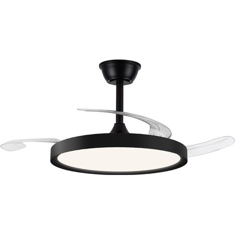 Polaris Schwarzer 43W 4430Lm CCT Dim LED-Ventilator mit einziehbaren Flügeln (1/5)