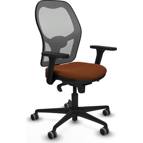Jorquera sincro malla gris similpiel marrón brazos 3D base nailon ruedas 65mm engomada (1/5)