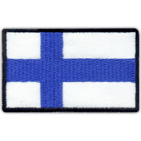 Aufnäher mit finnischer Flagge – klein – Magnetverschluss – gestickter Aufnäher/Abzeichen/Emblem