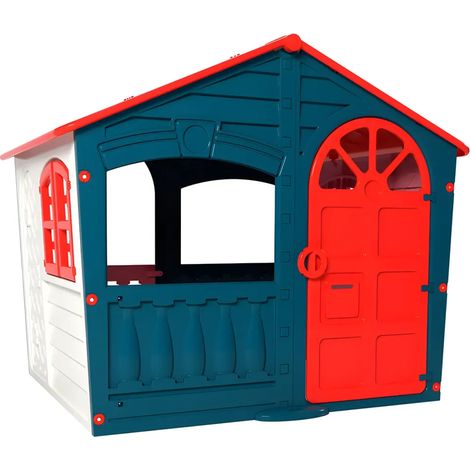 Casetta per Bambini in Plastica con Porta e Finestre Apribili Verde (1/4)