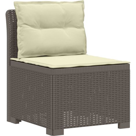 vidaXL Sillón Individual de Jardín con Cojines Apariencia de Ratan PP (1/2)