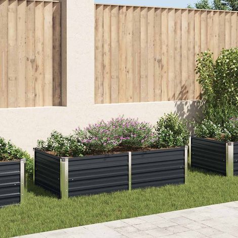 Jardinière 160 x 80 x 45 cm Acier galvanisé Anthracite (1/5)