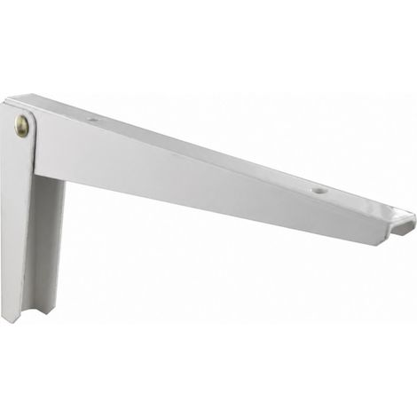 Zusammenklappbare Winkelkonsole H.130xB.300mm aus weißem Stahl.