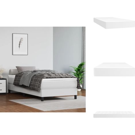 Matelas de lit à ressorts ensachés Blanc 80x200x20cm Similicuir - Matelas - Matelas À Ressorts Ensachés - Matelas Blanc - Matelas Similicuir - Literie (1/5)
