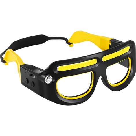 Lunettes Lampe Frontale Lumière,Éclairage Rechargeable 5 Modes, Détecteur de Mouvement et Commande Tactile, pour Pêche Randonnée Vélo Course Réparation Marche