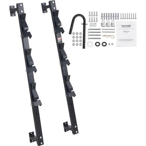 VEVOR Soporte para Cortadora de Hilo, 2 Piezas, Soporte para Desbrozadora de Remolque de 3 Lugares con Bloqueo de Contraseña de Aleación de Zinc, Montaje en Pared o Paisaje Abierto para Remolque
