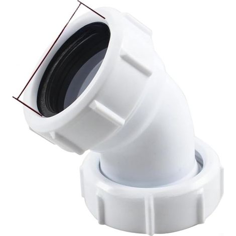 Adaptateur – Coude de douche (45 degrés) – Raccord de tuyauterie – Joint d'étanchéité inclus – Conception coudée assurant un écoulement optimal noir (1/5)
