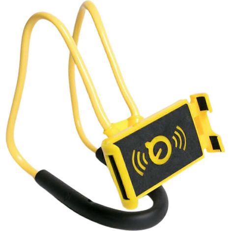 Support de téléphone portable flexible et portable à suspendre au cou, idéal pour le lit - Jaune (1/5)