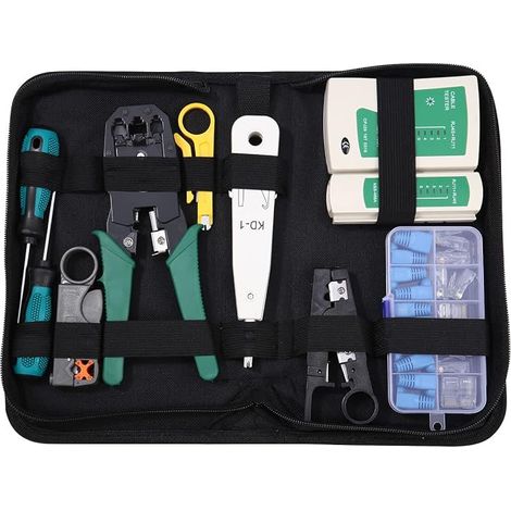 12-in-1 Network Tool Kit Crimping Pliers RJ45 RJ11 Tester LAN Cable (1/5)