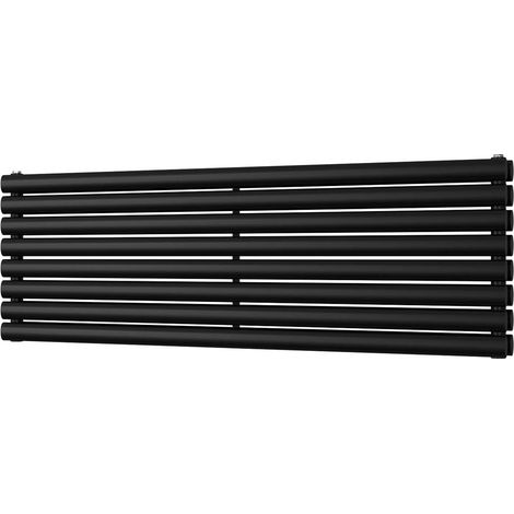Omeara Axis - Black Horizontal Radiator H464mm x W1400mm Double Panel