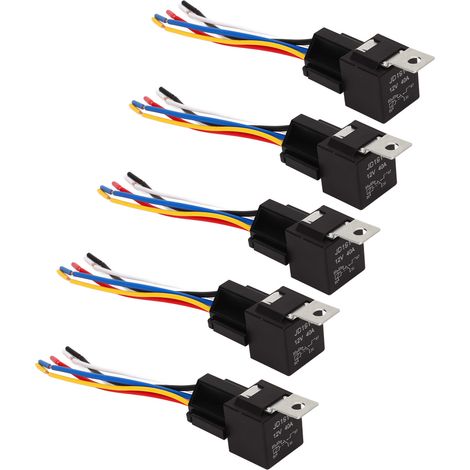 Kit de 5 relais automobiles 5 broches 40 A 12 V étanches à contacts en cuivre. (1/5)