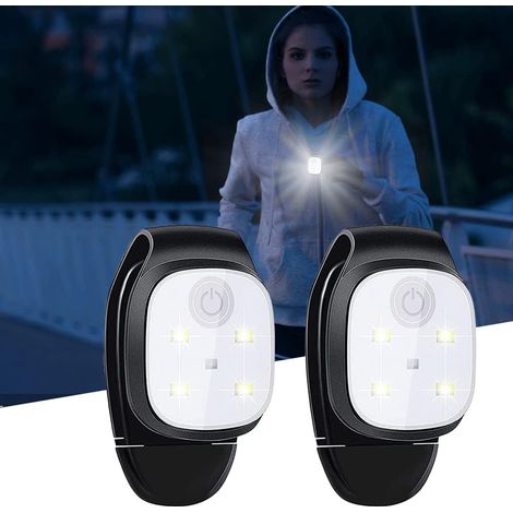 LED-Klemmleuchten, 2er-Pack, wiederaufladbar, wasserdicht, Sicherheitsbeleuchtung, Laufzubehör, geeignet zum Joggen, Spazierengehen, Laufen, Angeln, Campen und Trekking. (1/4)