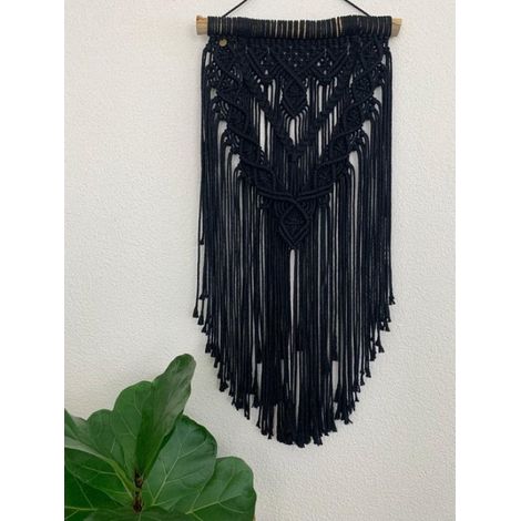 Décoration murale en macramé, style bukuri - 058 - Noir (1/3)