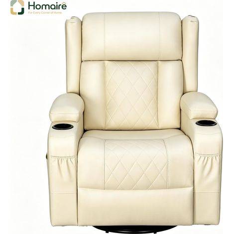 Sessel aus beiger Baumwolle, beiger Kunststoff, Maße 87 x 94,5 x 103,5 cm HOMAIRE (1/5)