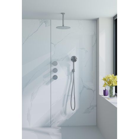 Fortifura Nebbio Ensemble de douche pluie - robinet encastré - élément encastré - coude de raccordement mural - flexible de douche en métal -