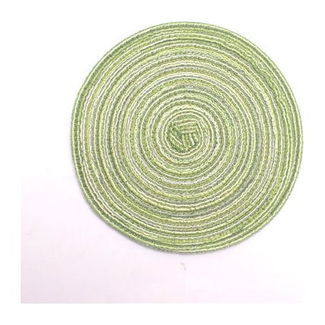 Lot de 6 Dessous de Plat en Fil de Coton - vert - Ronds-Diamètre 11cm (1/5)