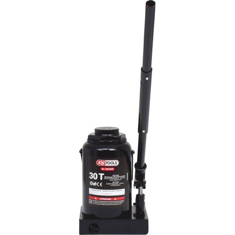Kstools – Cric bouteille hydraulique 30 t – Hauteur de levage max. 420 mm – Soupape de sécurité – Construction acier pour stabilité (1/10)
