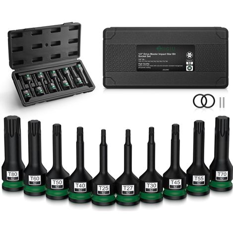 Jeu de 10 Douilles Torx 1/2 Pouce à Choc en Acier Allié S2 (1/5)