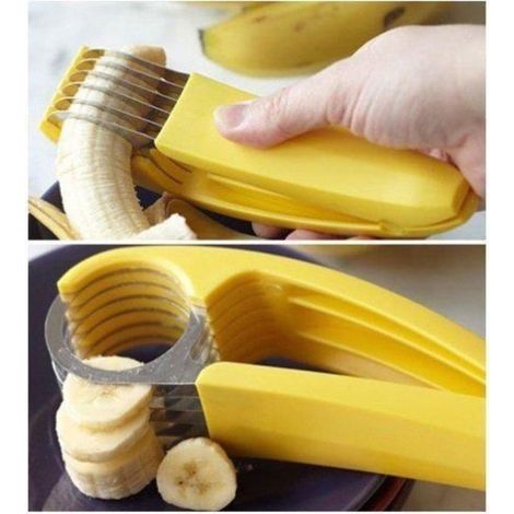TRADE SHOP - Affetta Banana Slicer 6 Lame Taglia Frutta Macedonia Decorazione Torte - (1/2)