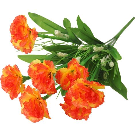 Bouquet De Fleurs Artificielles - Tige En Fer Recouverte De Plastique - Fleur En Tissu Souple Et Résistante Aux UV - Décoration Intérieure Et Extérieure - 1 Pièce (1/4)