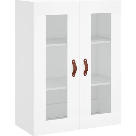 Armadio da parete moderno 69,5 x 34 x 90 cm grande spazio di archiviazione design elegante in legno bianco 020048603