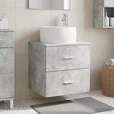 Vanidad con Lavabo de Pared Gris Hormigón 49,5 x 44,5 x 66 cm