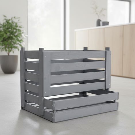 Boîte de rangement universelle Mucola, grise, pour pommes de terre, fruits et légumes (1/4)