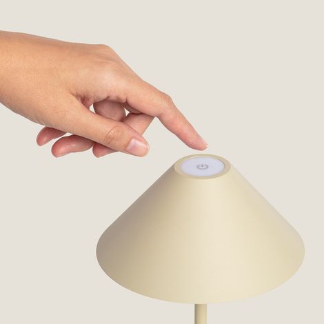 Lampada da Tavolo LED Portatile 3W per Esterni Metallo con Batteria Ricaricabile Chamle Beige