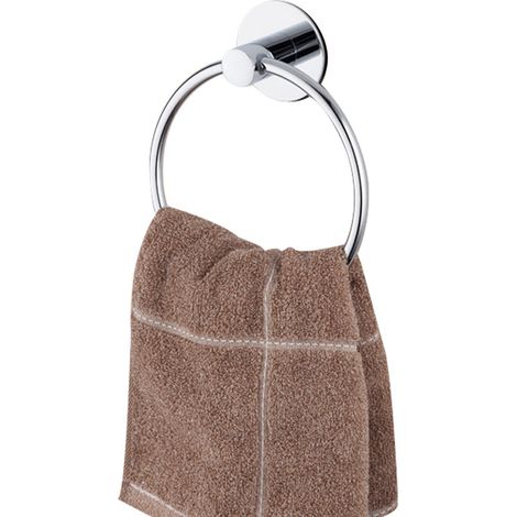 Porte-serviettes mural sans perçage pour salle de bain, accessoire de rangement (1/5)