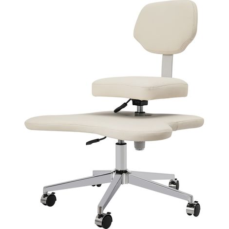 Senderpick – Chaise de bureau ergonomique à pieds croisés – Réglable 53-70 cm – Support lombaire – Roulettes avec freins – Conçue pour méditation et yoga (1/5)
