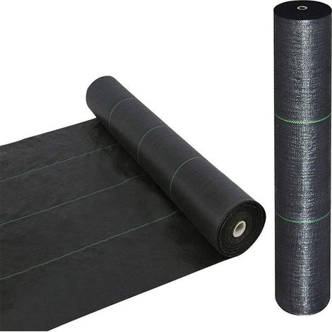 1 rouleau toile géotextile anti-mauvaises herbes, polyéthylène, perméable, pour allées, parterres et aménagements extérieurs (1/5)
