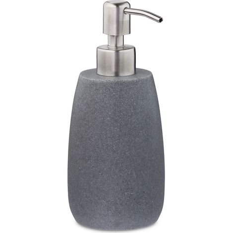 Dispensador de jabón líquido bomba práctico baño cocina 18 x 7,5 x 9 cm de poliresina gris 130009171 (1/5)