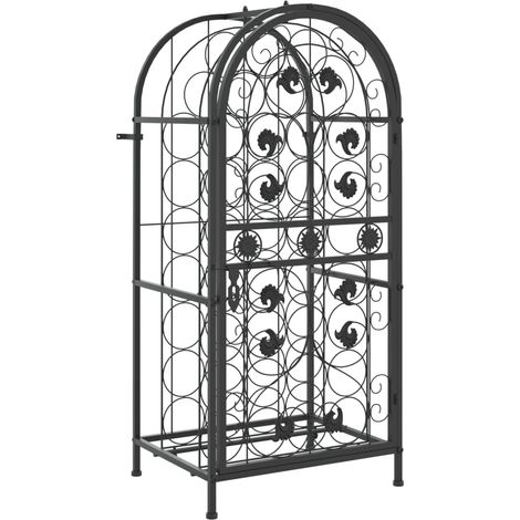 vidaXL Wine Rack for 33 Bottles Black 45x36x100 cm Wrought Iron