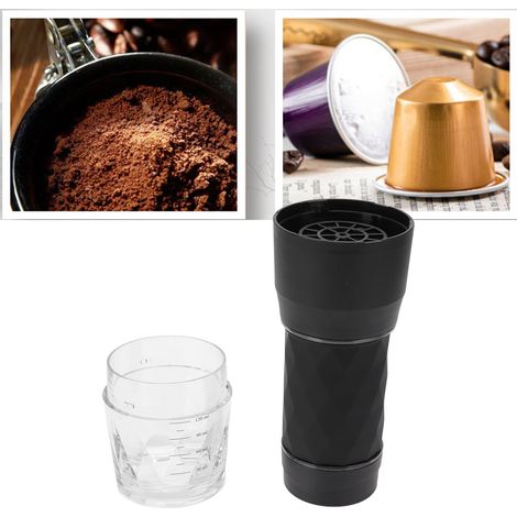 Tragbare manuelle Espressomaschine, Mini-Outdoor-Kaffeemaschine, schwarz (1/5)