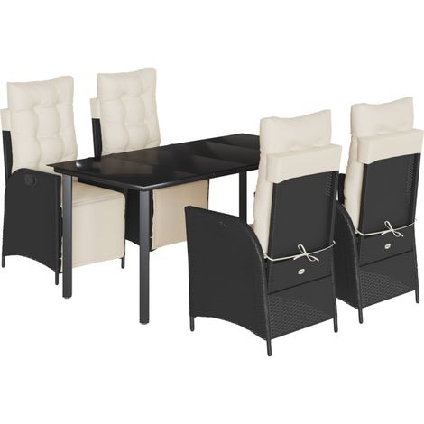 Maison Exclusive - Set de muebles jardín 5 pzas con cojines ratán (1/5)