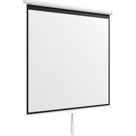 Écran de projection 99 pouces 1:1 HD 4K pour home cinéma, bureau et présentations, toile blanche mate réglable, installation murale ou plafond – CHICFURN (1/5)