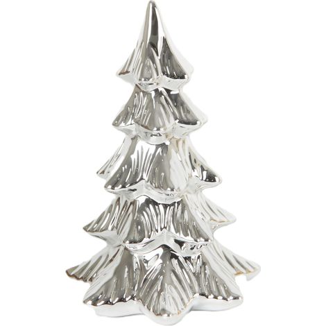 TrendLine Deko Tannenbaum Keramik Ø 13,5 x 21 cm silber