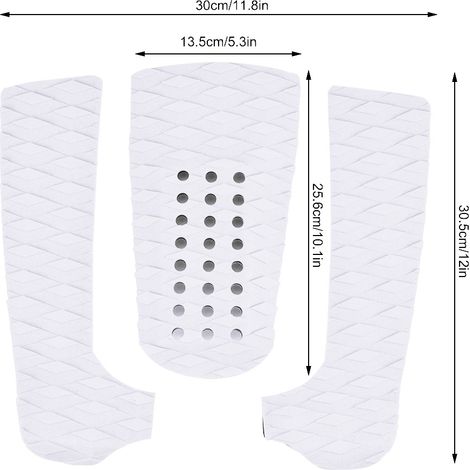1 Paire de Patins Antidérapants en EVA pour Planche de Surf - Blanc, Court