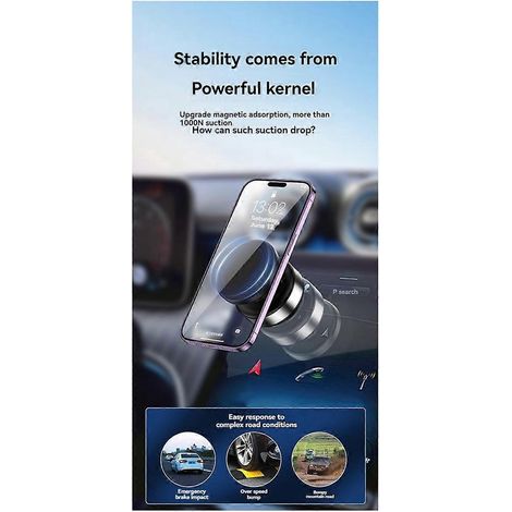 360° drehbare Autohalterung mit Staubsaugerfunktion für Handy- und Kamerazubehör, Silber (1/5)