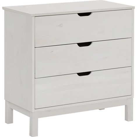 Post-Commode à 4 tiroirs en pin blanc (1/5)